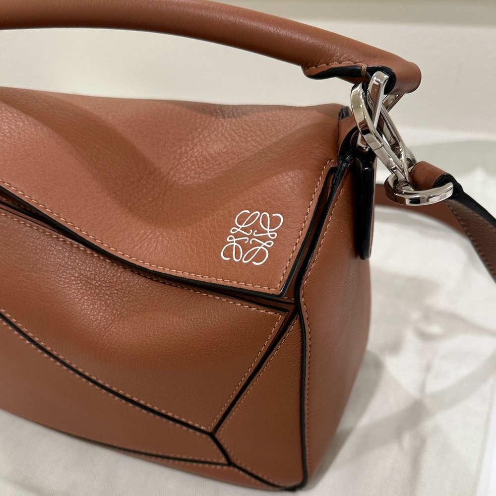 Loewe Small Puzzle Tan Calfskin Silver Hardware - Picture 8 of 8
